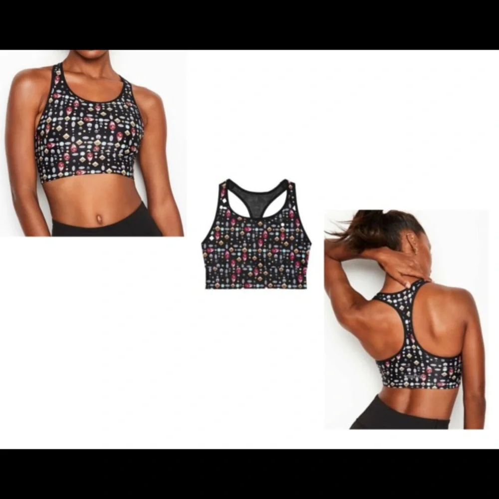 Victoria’s Secret Sport Gemstone Black Red Blue Yellow Sports Bra